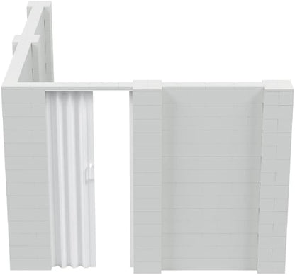 EverBlock 10’ x 12’ x 7’ L-Shaped Wall Kit with Accordion Door | 3’ x 7’ Doorway | Modular Building Blocks | Wall Display | Room Divider & Partition | Reusable | Indoor & Outdoor Use | Yellow