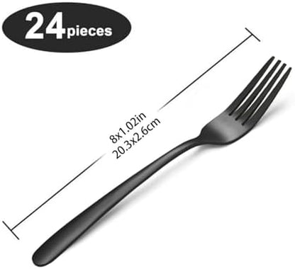 Unokit 24-Piece Stainless Steel Dinner Forks Silverware - Image 2