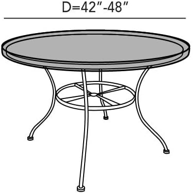 Covermates Classic Round Table Top Cover – All-Weather Outdoor Table Protection, Water-Resistant Vinyl, Elastic Hem, Mesh Vents, Patio Furniture Cover, Round 42-48 DIAMETER, Classic Tan