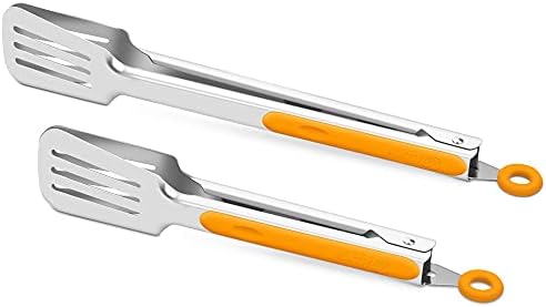Kitchen & Grill Tongs Set of 2, 304 Stainless Steel, 9 & 12 Inch by ALLWIN-HOUSEWARE