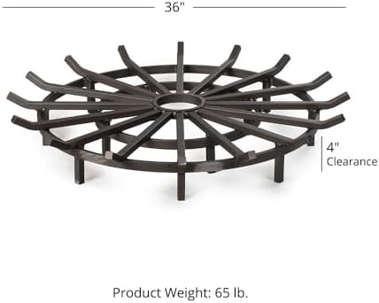 Ash & Ember 36" Wagon Wheel Fire Grate, High-Efficiency Smoke-Free Fireplace - Image 5