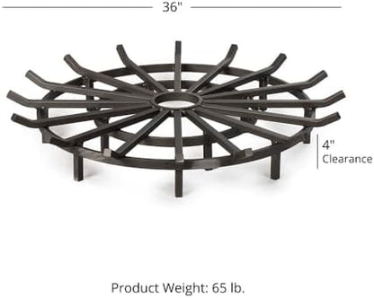 Ash & Ember 36" Wagon Wheel Fire Grate, High-Efficiency Smoke-Free Fireplace - Image 5