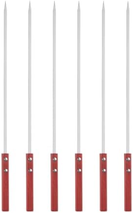 HARFINGTON 6pcs Metal Kebob Skewers 43.5cmx7mmx2mm Stainless Steel Flat Sticks by HARFINGTON