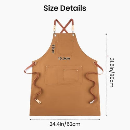 Double Sided Cross Back Chef Apron - Image 3