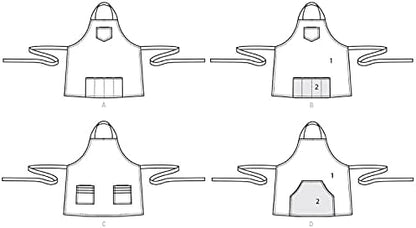 Simplicity S9302 BBQ Apron Sewing Pattern, Men's & Women's Adjustable Aprons - Image 6