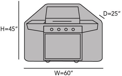 Covermates Grill Cover - Weather Resistant Outdoor Cover, Heavy Duty BBQ Covers for Large Outdoor Kitchen, Ultima 600D Polyester, 60 Inch, Ripstop Grey