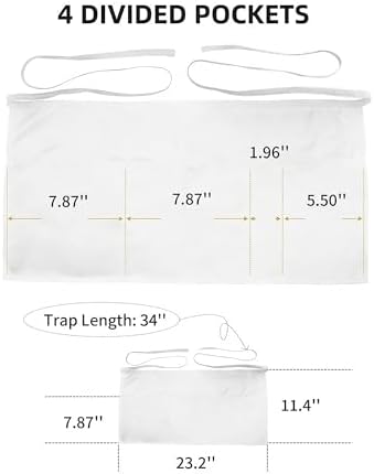 Xeoxarel Aprons with 4 Pockets 23.5'' X 11.5'' - Image 5