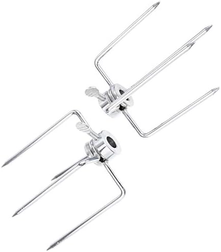 4 Pack Stainless Steel 304 Grill Rotisserie Meat Forks Set- Fits 5/16" Square - Image 4
