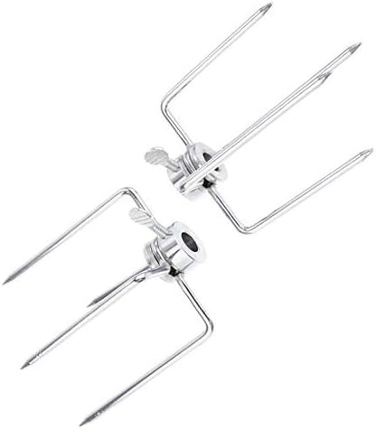 4 Pack Stainless Steel 304 Grill Rotisserie Meat Forks Set- Fits 5/16" Square - Image 4