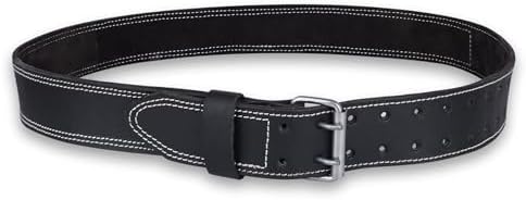 FUERI Black Heavy-Duty Full Grain Leather Work Belt by Fueri