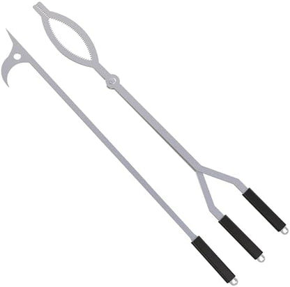 40in Fire Tongs and Fire Poker Set Stainless Steel by CKLT