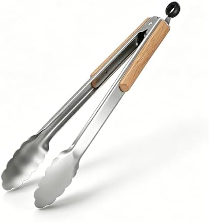 12 Inch Stainless Steel Cooking Tongs by ABFOFHOME
