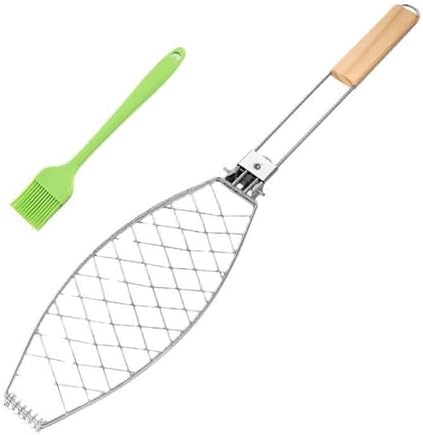 Fish Grilling Basket Fish Holder Kabob Salmon Shrimp Seafood Cage Rack by Unknown