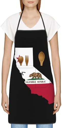 State Flag Apron with Bib Adjustable Kitchen Cooking Aprons Waitress Barbecue - Image 6