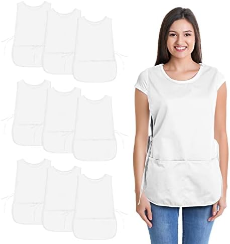 DALIX Cobbler Apron 2 Pockets Smock Regular 28.5" x 18.5" White by Dalix