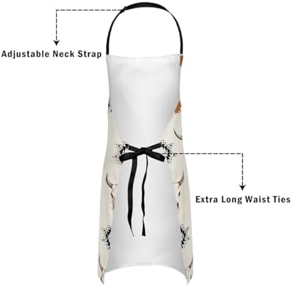 jejeloiu Western Aztec Apron for Women Men 26"x31" Southwestern Chef Cooking - Image 5
