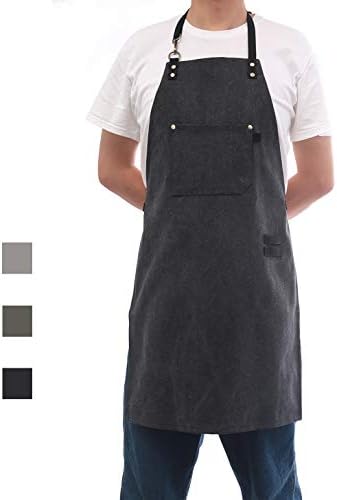 No-Tie Canvas Apron Heavy-Duty 16OZ Work Apron by Tobyan