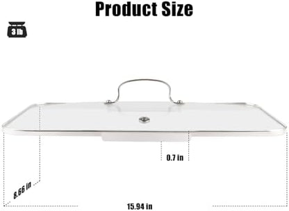 Vayepro Griddle Glass Lid for Lodge 9.5 x 16.75 Inch Cast Iron Rectangular - Image 2