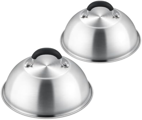 Leonyo 9.7IN Stainless Steel Griddle Basting Cover Dome, 2 Pack by Leonyo