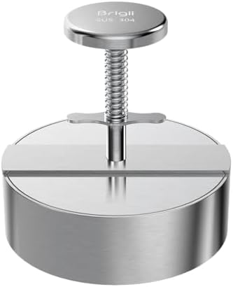 Brigii Burger Press, 5.5" 304 Stainless Steel Hamburger Press Patty Maker by Brigii