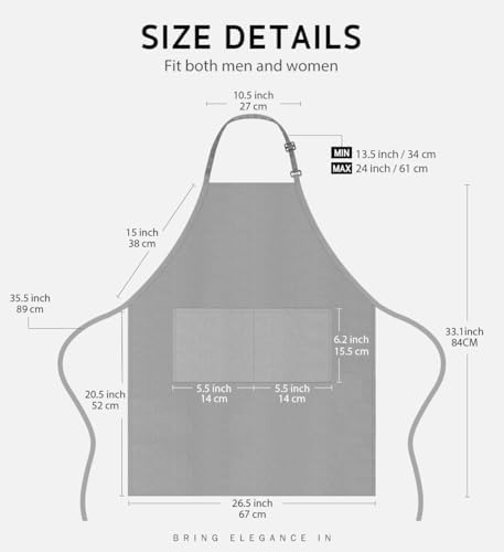Syntus Apron for Men Women, Adjustable Cooking Kitchen Apron - Image 2
