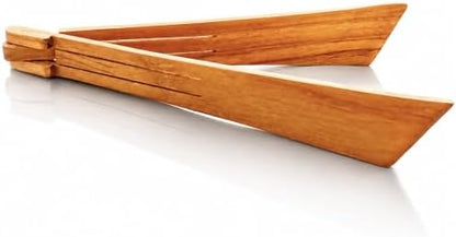 Air Teak Tongs Premium Teakwood Kitchen Tongs – Fold-Flat Wooden Cooking Tongs by Home