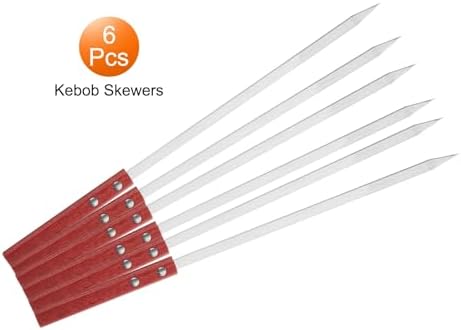 HARFINGTON 6pcs Metal Kebob Skewers 40cmx10mmx2mm Stainless Steel Flat Sticks - Image 3