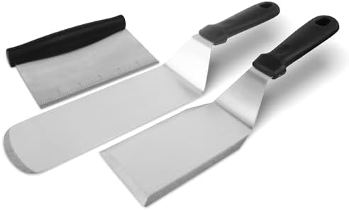 Metal Spatula Set of 3, Stainless Steel Griddle Accessories by Panumly