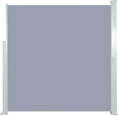 YAFF Retractable Outdoor Folding Privacy Divider, Water & UV Resistant Sun Shade Privacy Wind Screen for Garden, Backyard, Balcony, Terrace 55.1"x118.1" Gray (13.75lbs)