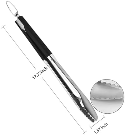 Commercial Grade Barbecue Tongs Stainless Steel 17-Inch Extra Long Heavy Duty - Image 3