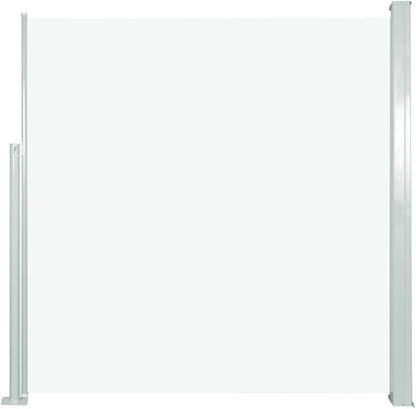 YAFF Retractable Outdoor Folding Privacy Divider, Water & UV Resistant Sun Shade Privacy Wind Screen for Garden, Backyard, Balcony, Terrace 55.1"x118.1" Cream (13.75lbs)