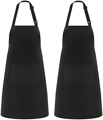 NLUS 2 Pack Kitchen Cooking Aprons, Adjustable Bib Soft Chef Apron by NLUS