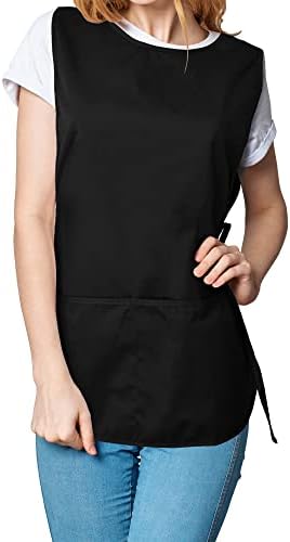DALIX Cobbler Apron 2 Pockets Smock Regular 28.5" x 18.5" Black - Image 5