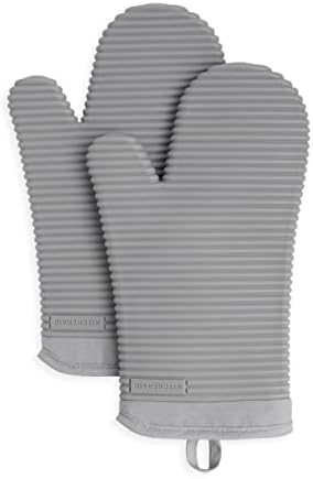 KITCHENAID Ribbed Soft Silicone Oven Mitt 2-Pack Set by KitchenAid