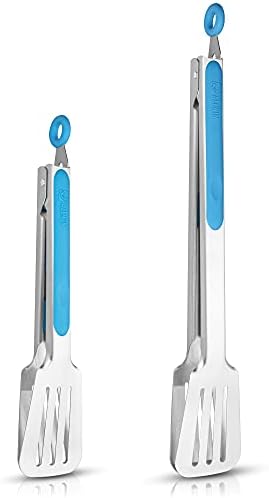 Kitchen & Grill Tongs Set of 2, 304 Stainless Steel, 9 & 12 Inch - Image 3