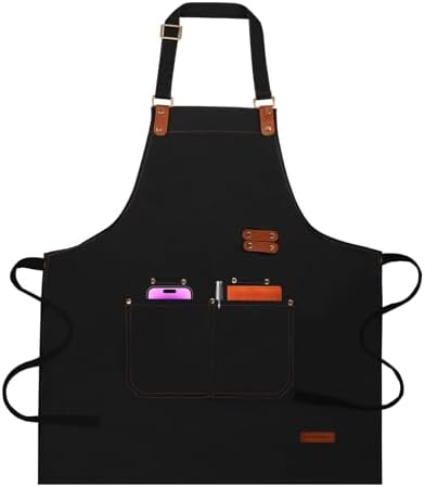 Chef Aprons for Women Men with Pockets, Oil-Repellent & Water-Resistant by Unknown