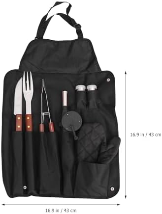 BBQ Grill Utensils Set with Stainless Steel Tools, Apron and Storage Bag - Image 2