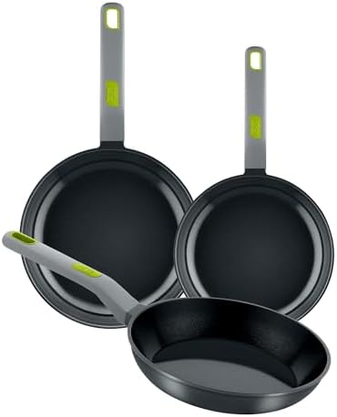 BRA COOKWARE Life 3-Piece Ceramic Nonstick Frying Pan Set | 8+9.5+11-Inch by BRACookware