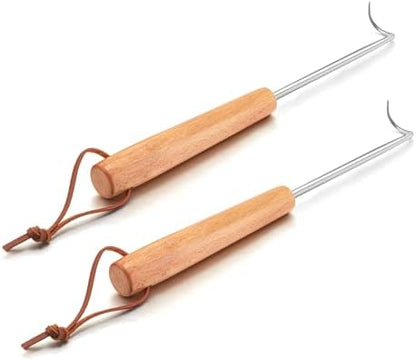 Stainless Steel Pigtail Food Flipper, HaSteeL 11.8” Meat Turner Hook by HaSteeL