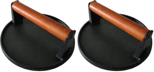 Firsgrill Burger Press 7.08" Round, Heavy-Duty Cast Iron Smash Burger Press by ProfessionalGrillpartsLiving