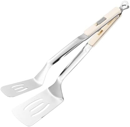 M METERXITY Spatula Tongs, 13.4 Inch 304 Stainless Steel Anti-Scald Extended by MMETERXITY