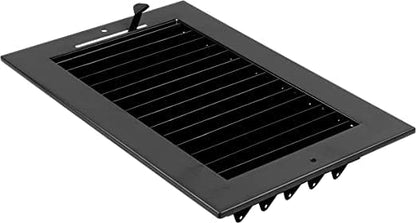 HVAC Premium 14"w X 6"h Adjustable AIR Supply Diffuser - HVAC Vent Cover Sidewall or Ceiling - Grille Register - High Airflow - Black [Outer Dimensions: 15.875"w X 8"h]