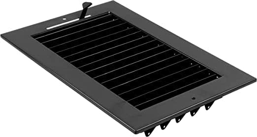 12"w X 6"h Adjustable AIR Supply Diffuser - HVAC Vent Cover Sidewall or Ceiling - Grille Register - High Airflow - Black [Outer Dimensions: 13.75"w X 7.75"h]