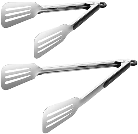 14-inch & 12-Inch Grill Tongs for Cooking, Extra Long Grilling Tongs by MayweTanso