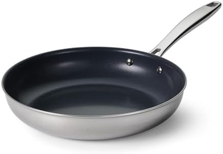 Tramontina Signature 10-Inch Tri-Ply Clad Stainless Steel Frying Pan with by Tramontina