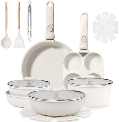 GIPP 18PCS Pots and Pans Set Non Stick Cookware Set by GiPP