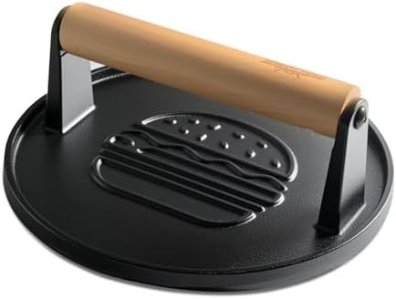 XUDAKAIXIN Cast Iron Smash Burger Press 7.1", Grill Bacon Meat Press Tool by XUDAKAIXIN