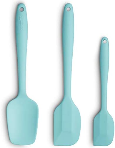 3-Piece Silicone Spatula Set, 600°F Heat Resistant, Aqua Sky by ALLWIN-HOUSEWARE
