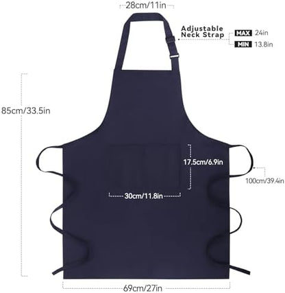 Large Chef Apron for Men and Women, Cooking Kitchen Aprons - Image 2