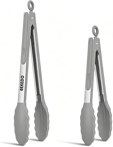 Tongs for Cooking, Stainless Steel Kitchen Tongs by EEKEDO
